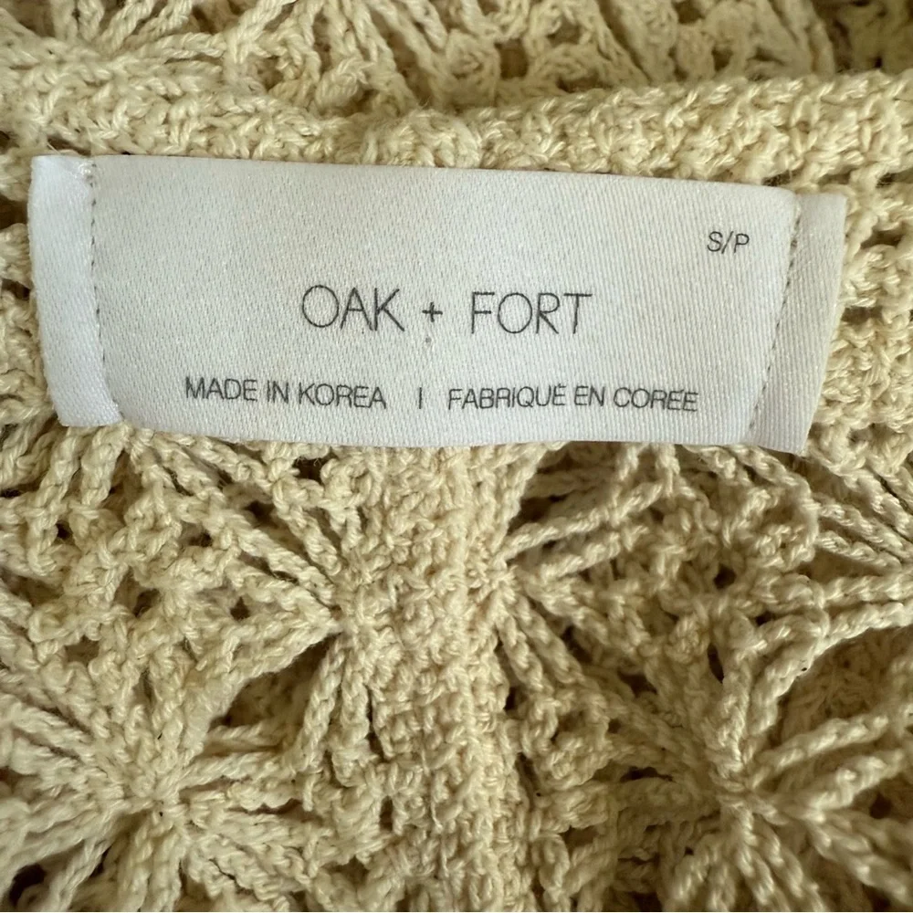 OAK + FORT CROCHET CARDIGAN WITH FLORAL DETAIL Size Small - Picture 9 of 11
